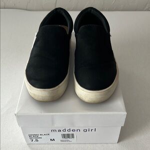 Madden Girl Black Canvas Slip-Ons